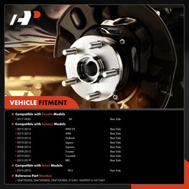 A-Premium 2 x Rear Wheel Bearing and Hub Assembly with 5-Lug Compatible with Subaru, Toyota & Scion Models - 2008-2020 - Outback, Forester, Impreza, Legacy, Crosstrek, WRX, 86, FR-S