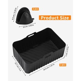 2 x Airfryer Accessories for Ninja Foodi Max Dual Zone AF400EU AF300EU 9.5L, Air Fryer Accessories for Ninja, Innsky, Princess Hot Air Fryer