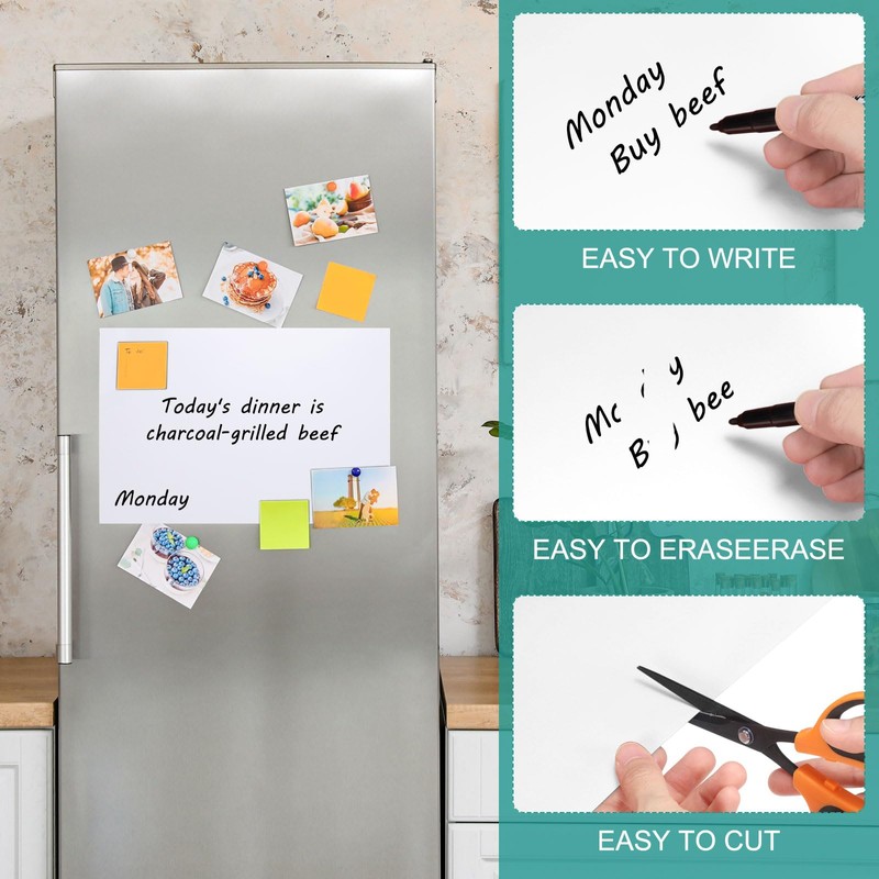 PATIKIL Magnetic Refrigerator Whiteboard Sheets Set of 6 12 x