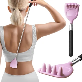 HIWZZI Back Scratcher Extendable Silicone Bear Claw Massager Tool Telescoping Stocking Stuffers for Itches Lotion Application Spa Men Women Kids Adults The Disabled Baby Purple