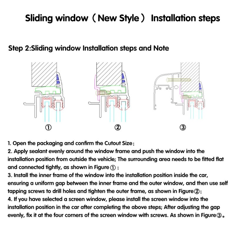 Labwork 48"Width X 22"Height Horizontal Slider RV Window Cargo Trailer