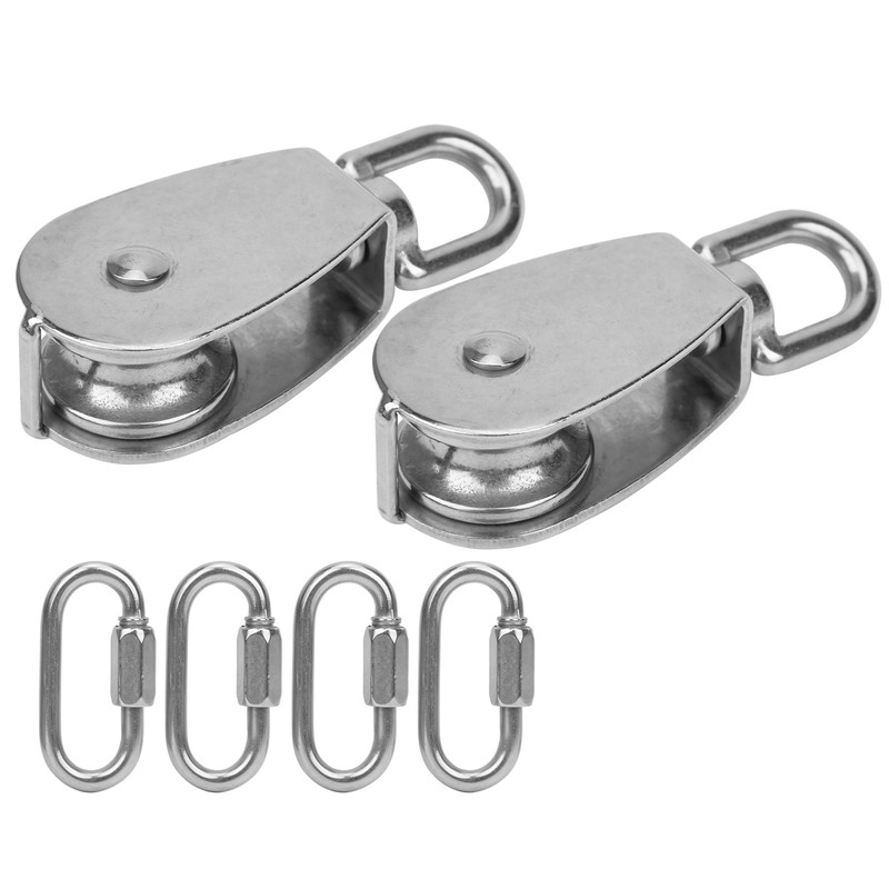 304 Stainless Steel 32mm Pulley with Lock Screw Climbing Carabiner