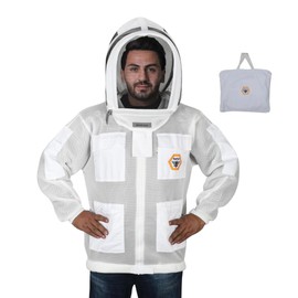 BP-401 Bee Jacket Mesh Ventilation for Professional Beekeeper's Total Protection, Light Weight, YKK Zipper with Carring Bag by Bee Proof (Small)