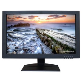 SVD 18.5-inch Ultrathin Professional Security Monitor, LCD Color Screen with VGA, BNC Input, HDMI, USB Video Inputs, for CCTV DVR Home Office Surveillance Security System, Black