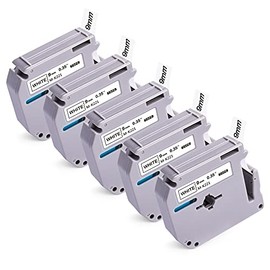 NodiSem 9mm M Tape Replacement for Brother P Touch M Tape 9mm 0.35 Inch Black on White 9mm Label Tape MK221 M-K221 for Brother Label Maker PT-90 PT-65 PT-80 PT-M95 PT-100 PT-110 PT-45 PT-70,5-PK