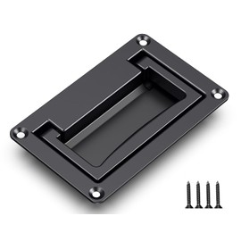 YUDTKK Zinc Alloy Recessed Pull Handle Container Handle Black Flush Lift Recessed Door Handle,4.33 Inch,1 Pack