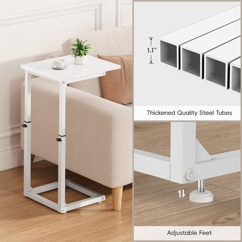 Vagusicc C Shaped End Table, 33"C Table End Table Adjustable