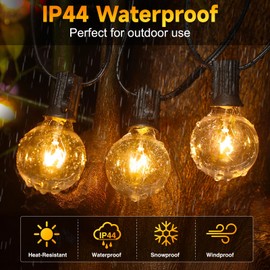 G40 Replacement Bulbs 120V 5W Clear Globe E12 Outdoor String Lights Dimmable Incadescent Bulbs for Indoor Outdoor Patio Decor,Pack of 25