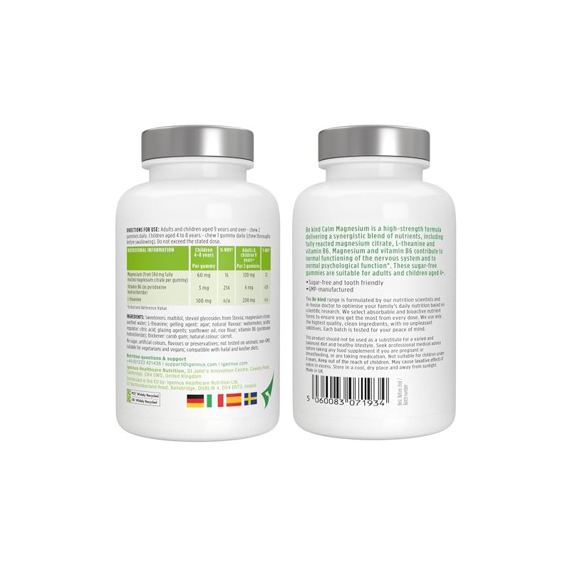 Igennus High Dose Calm Magnesium Gummies with L-Theanine & B6