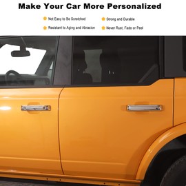 Jeliker for Bronco Door Handle Inserts Trim Cover, Tailgate Handle Cover for Ford Bronco 2021 2022 2023 Exterior Accessories Chrome 5 PCS (NOT for Sport)