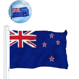 AIMALL Large New Zealand Flag, 90 x 150 cm (3 x 5 ft), Heavy Duty Polyester, Double-Sided Print, 2 Metal Grommets for Indoor & Outdoor Use, Kiwi NZ Flag
