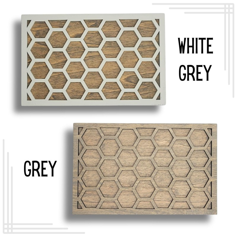 Nest Thermostat Decorative Wall Plate Honeycomb White, Brown Natural Hard