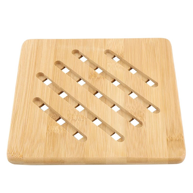 Bamboo Trivet Mat, Wood Hot Pads Square Heat Resistant Trivet