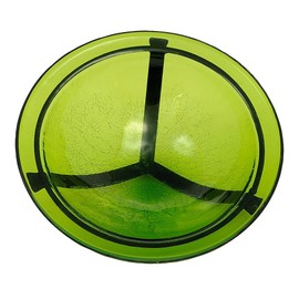 Achla Designs GBB-05 12" Crackle, Fern 12 inch Glass birdbath with Stake, Green