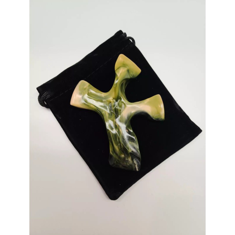 Christian Handheld Palm Prayer Cross with Dove by Newnak's ,