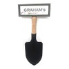 "Welcome to Graham's garden" hanging shovel sign