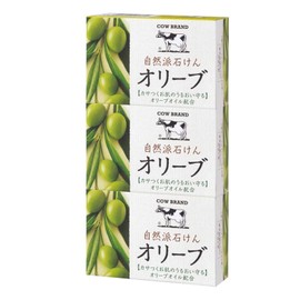 Cow Brand Natural Soap, Olive, 3.5 oz (100 g) x 3 Packs