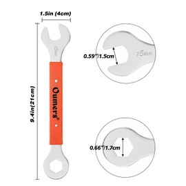 Oumers Bicycle Crank Puller Tool Set, Bicycle Crank Puller Bottom Bracket Remover 15 mm Pedal Wrench 16 mm Hex Allen Key Square Head Kit for Removing Bicycle Cranks
