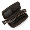 LUUFAN Men's Genuine Leather Wallet Double Zipper Long Wallet Large
