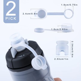 SAVITA 2pcs Mud Caps for Bottles, Transparent Bike Bottle Cap Top with 2 Single Spouts BPA Free Bike Water Bottle Mud Cap for Sports Water Bottle Squeeze Bottle Bike Bottle Cap Top, (D22159)