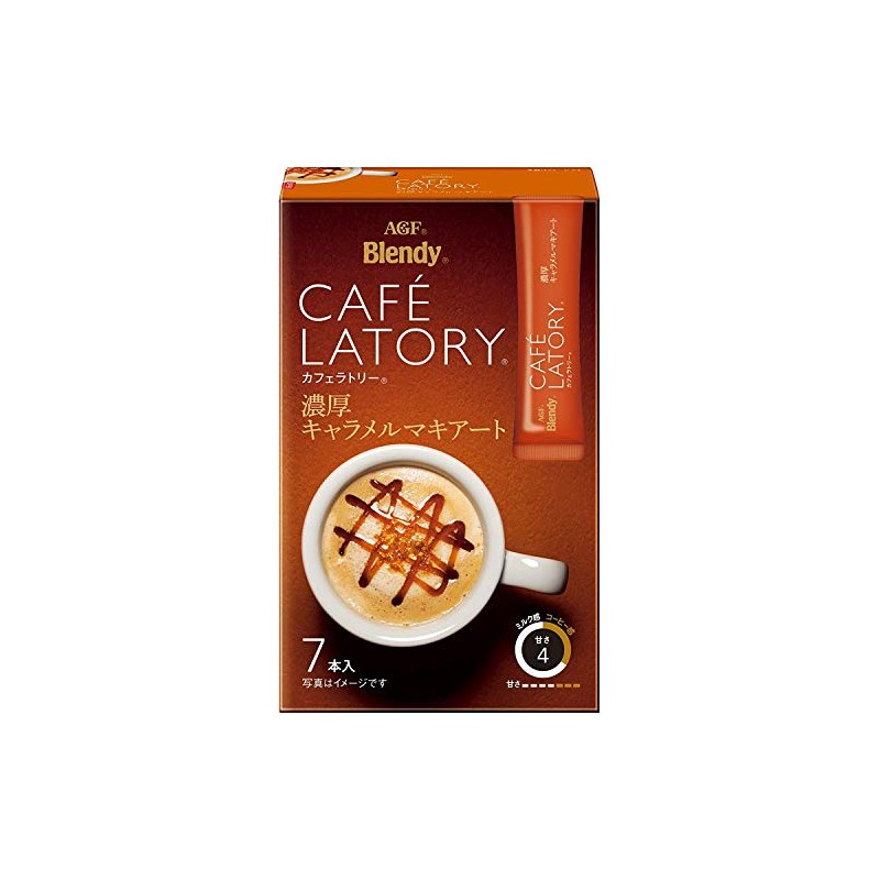 AGF Blendy Cafelatory Caramel Macchiato Net Wt.2.72oz/77g (2 pack)