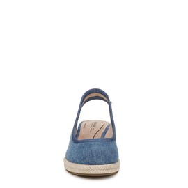 LifeStride Womens Kayden Wedge Sandal Blue Denim 8 W