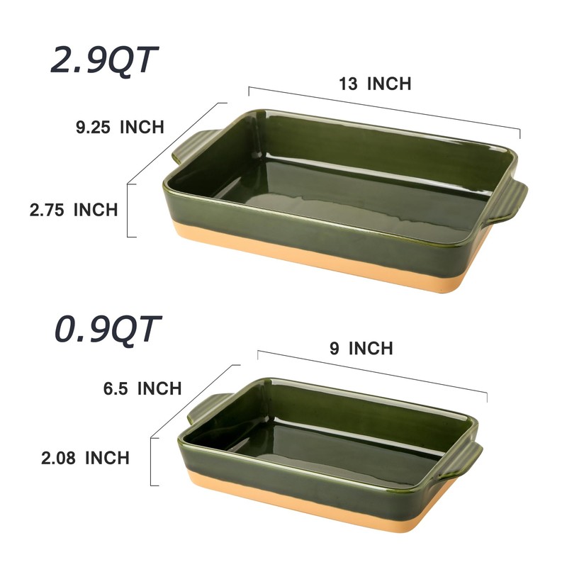 Howise Ceramic Baking Casserole Dish with Handles, Large 9x13 inch