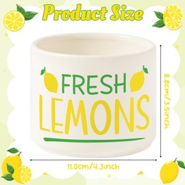 FoszaSzept Summer Candy Dish, Mini Ceramic Candy Bowl Tiered Tray Decor, Snack Serving Bowl Party Favor Desktop Wishes Accents Decoration for Party Birthday Home Kitchen Farmhouse （Lemon）