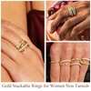 DORANA Gold Stackable Rings for Women Sterling Silver Interlocked Mixed