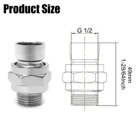 Shower Head Swivel Ball Joint Adapter Shower Connector Ball Joint Adjustable Shower Arm Connector for Shower Head