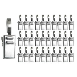 WELWIK 30PCS Stainless Steel Curtain Clips Hanging Christmas Lights Hook Clips Hook Clips Household Thickened Flat Hooks Duckbill Clips for Camping Car Awning Lights Photo Photo Drying Clothes Silver