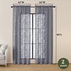 OVZME Grey Sheer Curtains 84 inches Long 2 Panels for