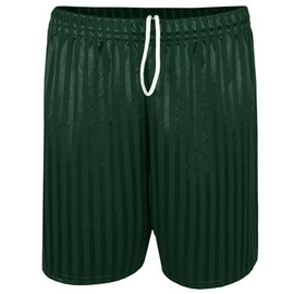 JJLC Boys Girls School Sports Shorts PE Football Shadow Stripe Shorts (Bottle Green, 9-10 Years)