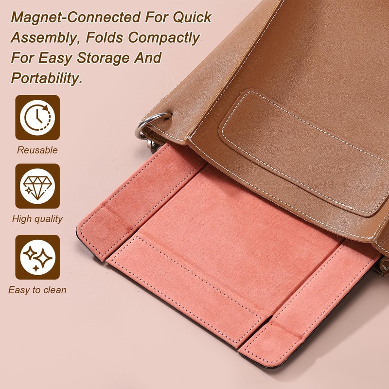sourcing map PU Leather Dice Tray, Rectangle Magnetic Folding Velvet