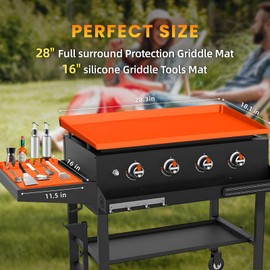 TAOMAND 28" Blackstone Silicone Griddle Cover and 16" Blackstone Griddle Accessories | Comprehensive Protection | Thick & Durable | Reusable & Premium Food-Grade Silicone Grill Mat | from Dirt & Rust