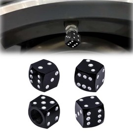 FIMWOLZ Auto Ventilkappen, Metall Autoventil Kappe, 4 Stück Reifenventilkappen Universell für Auto Fahrrad Motorrad (Schwarz)