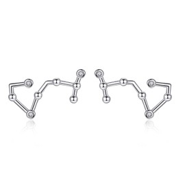 VIKI LYNN Ladies Girls 925 Sterling Silver CZ Zodiac Sign Earrings, Sterling Silver Cubic Zirconia, Zirconia, Sterling Silver Cubic Zirconia, Cubic Zirconia
