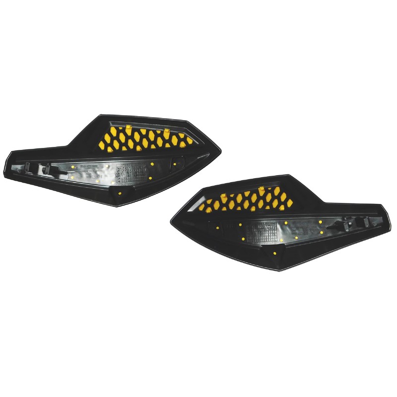 Can-Am New OEM Black and Yellow Handlebar Wind Deflectors, 715000525
