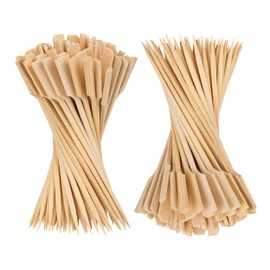 Bamboo Skewers 8 Inch, 200 PCS Cocktail Skewers, Wooden Skewers for Appetizers，BBQ，Fruit Kabobs，Sandwich，Drink.