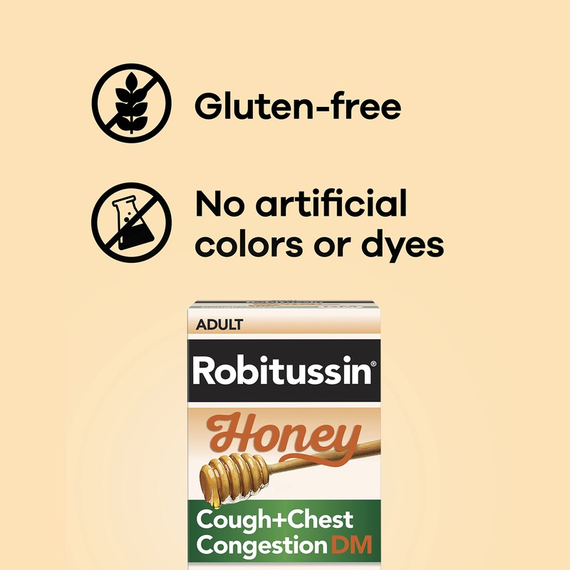 Robitussin Honey DM Max Cough Plus Chest Congestion, Adult Formula