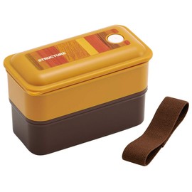 Skater PALW6AG Silver Ion Ag+ Bento Box, Antibacterial, Fluffy, Packing, One-Piece, 2-Tier, 21.5 fl oz (550 ml), Wood Grain, Light Brown