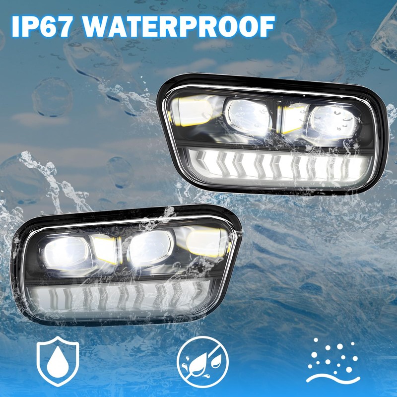 LED&DRL Fog Lights Compatible with 2009-2012 Dodge Ram 1500 2010-2018