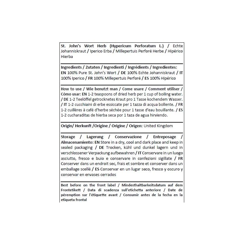 Herba Organica St Johns Wort Herb - Hypericum Perforatum L