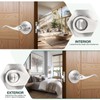 GOBEKOR 4 Pack Privacy Door Levers Brushed Nickel Privacy Door