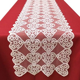 Camino de mesa para el día de San Valentín, color rosa claro, para bodas, decoración de mesa de San Valentín, camino de mesa con corazón romántico, para mesa de comedor en casa, 30 x 180 cm