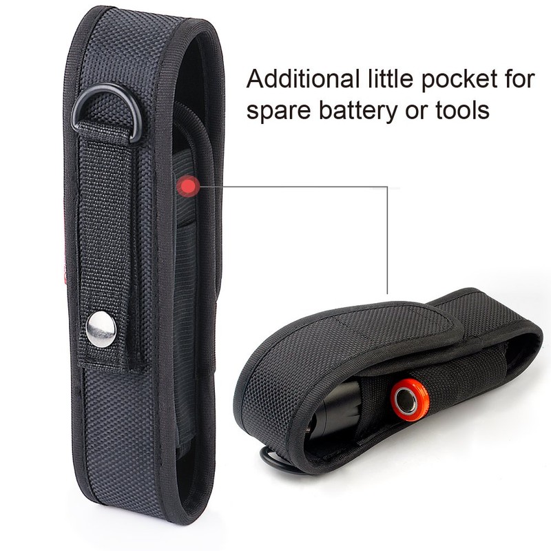 Moobibear 2-Pack Nylon Flashlight Holster for Duty Belt, Adjustable Small