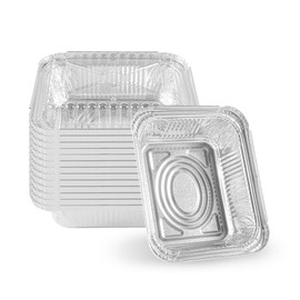 Restaurantware-Foil Lux 1 Pound Take Out Containers, 100 Disposable Aluminum Pans - Lids Sold Separately, Oven-Ready, Aluminum To Go Containers, Freezable, For Leftover Storage Or Meal Prep