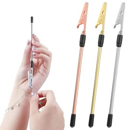 BEPSYOM 3 Pcs Schmuckarmband Anziehhilfe Hilfsmittel zum Befestigen und Einhaken von Halsketten, Riemen, Schmuckschnallen, Reißverschlüssen und Verschlüssen (Armband Werkzeug)