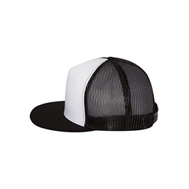 Yupoong Five-Panel Classic Trucker Cap - One Size - Black/White/Black