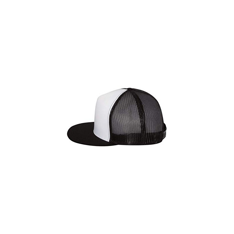Yupoong Five-Panel Classic Trucker Cap - One Size - Black/White/Black